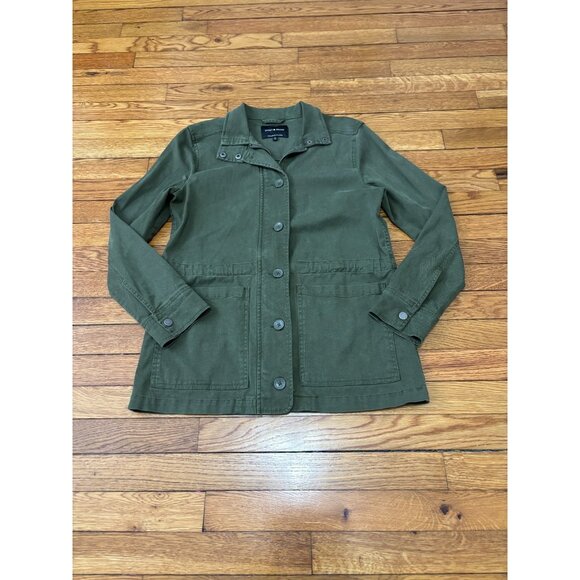 Lucky Brand Jackets & Blazers - Lucky Brand Womens Utility Jacket Sz Small Army Green Zip Button Stretch Cotton